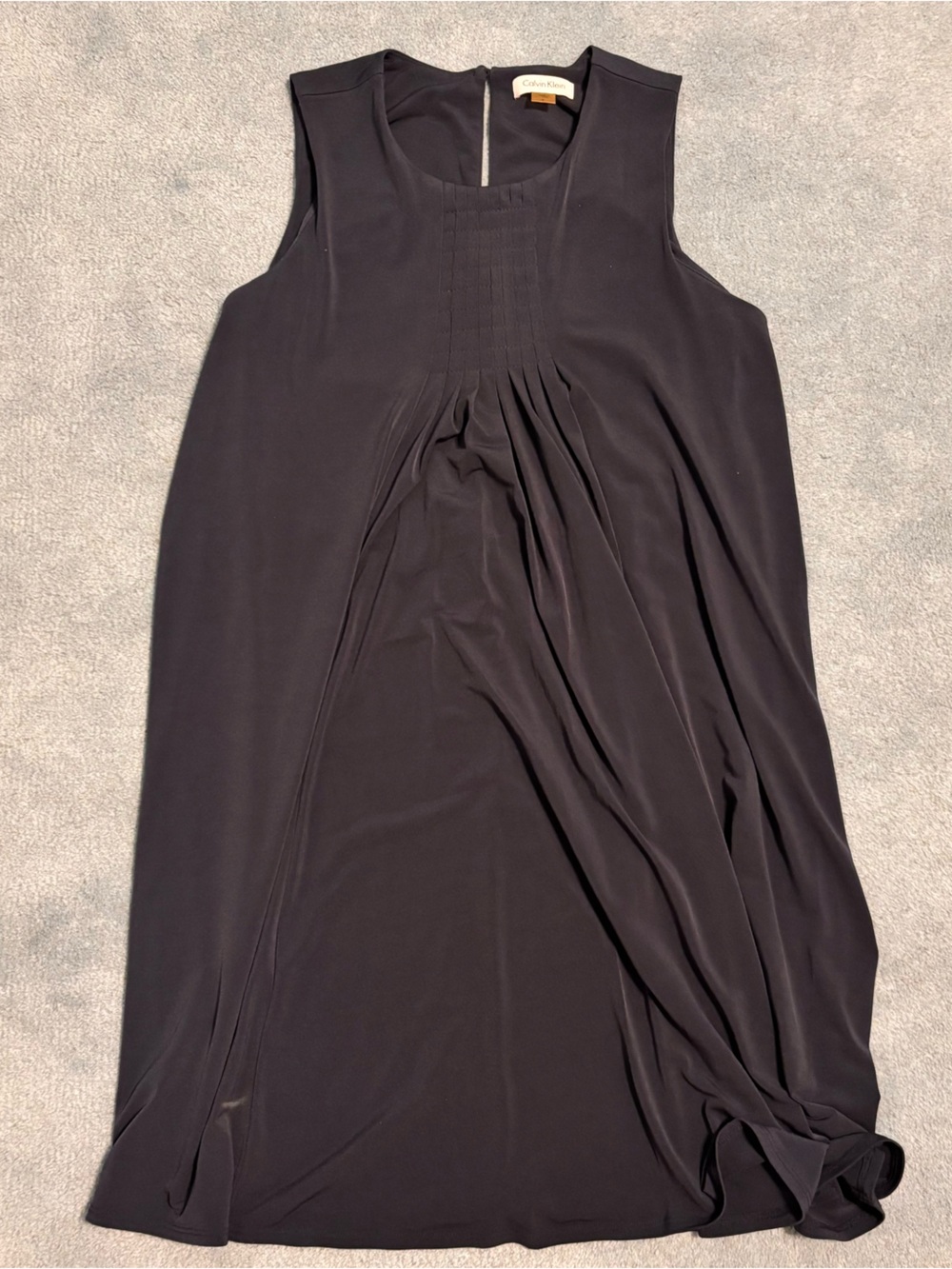Calvin Klein navy Sleeveless Pleated-Front Mini Dress